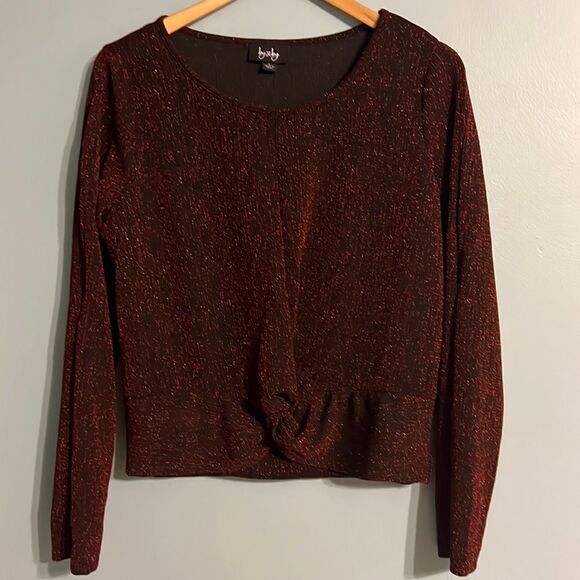 Red Metallic twist blouse Size Large women NEW WITH TAG🏷 - Picture 11 of 13